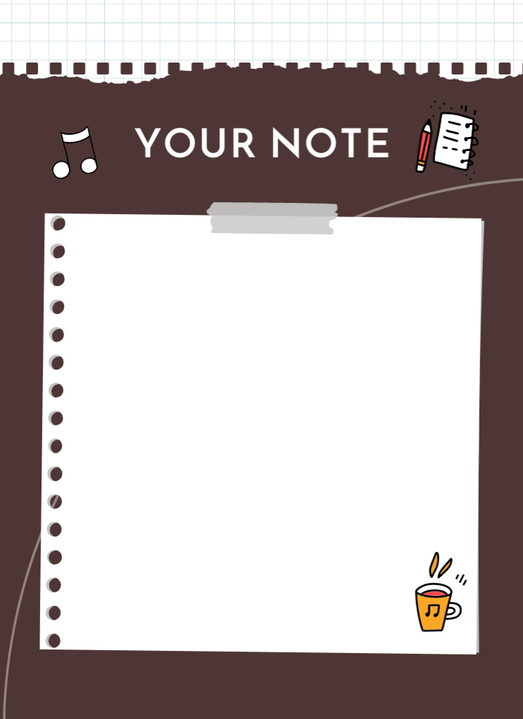 Private Daily Journal in Brown Notepad 4x5.5in Design Template