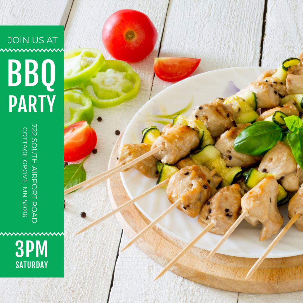 BBQ party Announcement Instagramデザインテンプレート