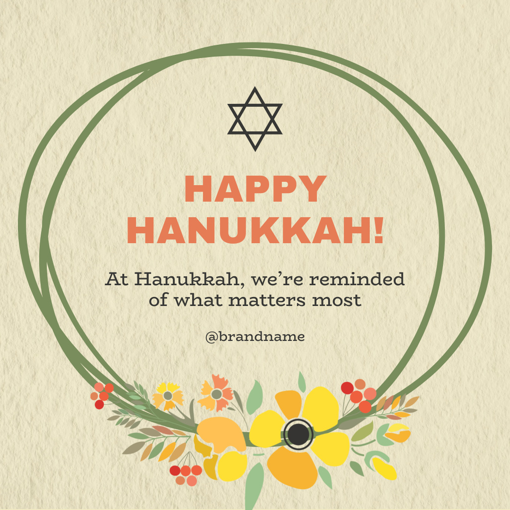 Ontwerpsjabloon van Instagram van Happy Hanukkah Greeting