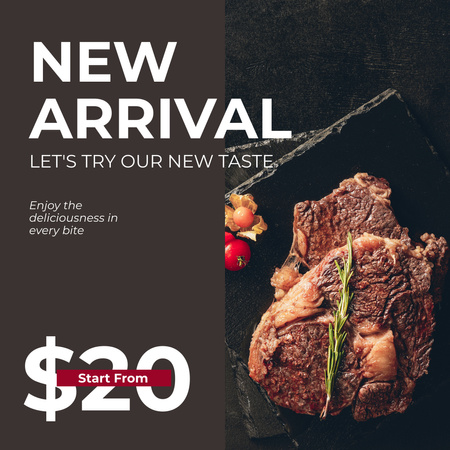 New Arrival of Tasty Meat Instagram Design Template