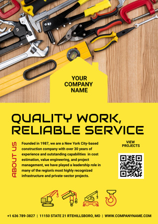 Reliable Building Services Advertising Poster – шаблон для дизайну