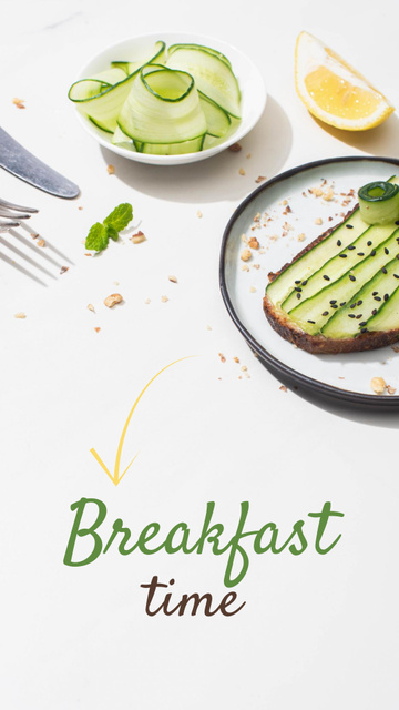 Sandwich with Cucumbers on Breakfast Instagram Story tervezősablon