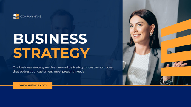 Comprehensive Business Strategy With Charts Presentation Wide Tasarım Şablonu