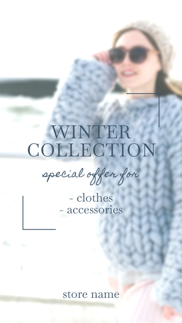 Special Offer for Winter Collection of Clothes and Accessories Instagram Story Design Template