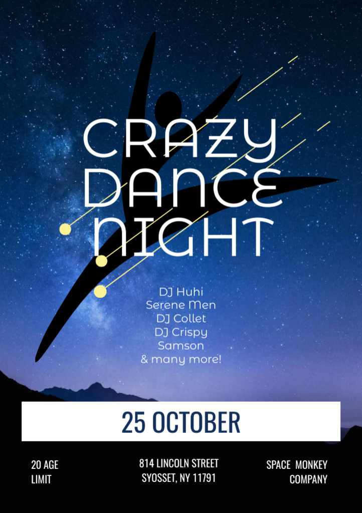 Lovely Party Dance Night with Dusk Sky Flyer A5 – шаблон для дизайну