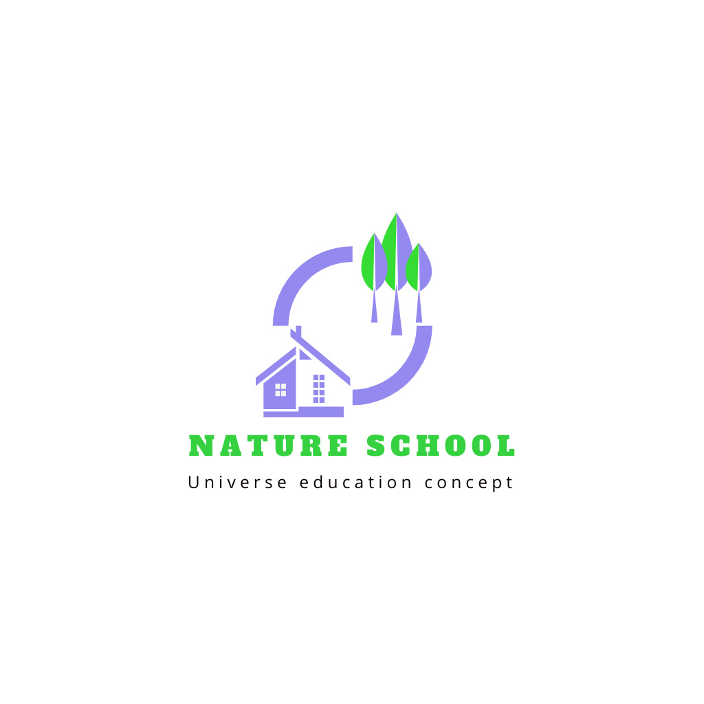 Nature School Emblem Logoデザインテンプレート