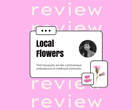 Flowers Store Customer's Review Medium Rectangle Design Template