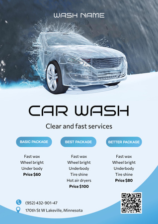 Designvorlage Anzeige von Autowaschanlagen für Poster