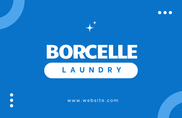 Laundry Service Offer on Blue Business Card 85x55mm – шаблон для дизайна