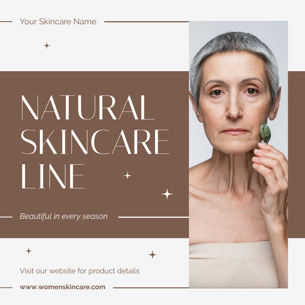 Ontwerpsjabloon van Instagram van Natural Skincare Products Offer For Elderly