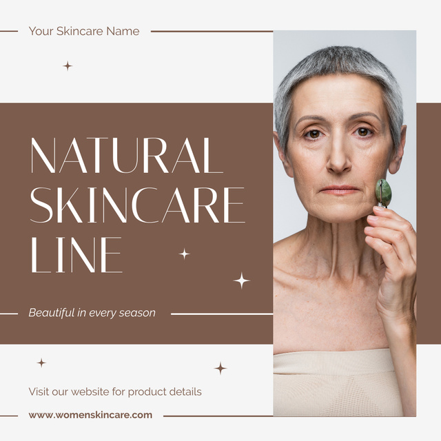 Ontwerpsjabloon van Instagram van Natural Skincare Products Offer For Elderly