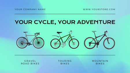 Široká nabídka typů jízdních kol se sloganem Full HD video Šablona návrhu