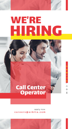 People working at call center Instagram Story Design Template