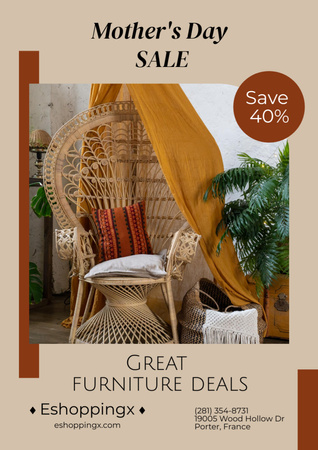 Furniture Sale on Mother's Day Poster A3 Design Template