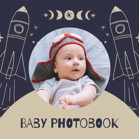 Fotók aranyos kisbabákról Photo Book tervezősablon