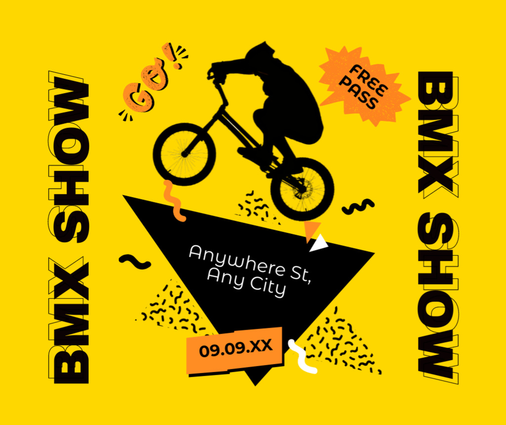 Ontwerpsjabloon van Facebook van BMX Bicycle Show