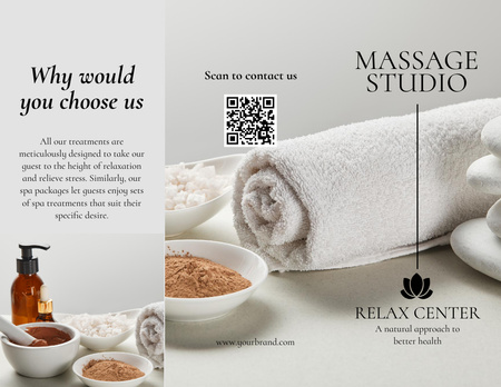 Massage Studio Promotion Brochure 8.5x11in Design Template