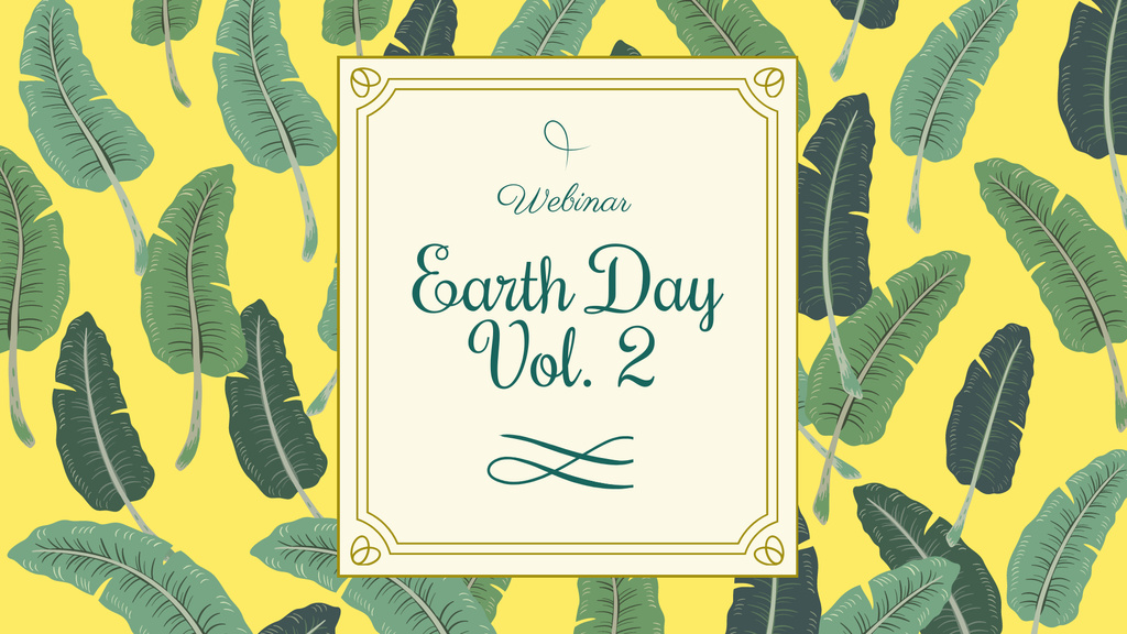 Earth Day Announcement with Feathers Pattern FB event cover tervezősablon