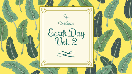 Earth Day Announcement with Feathers Pattern FB event cover Design Template