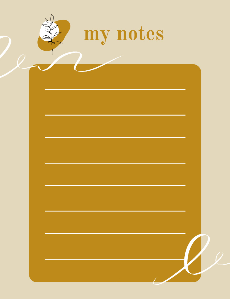 Minimal Personal Planner in Brown Notepad 107x139mm – шаблон для дизайна
