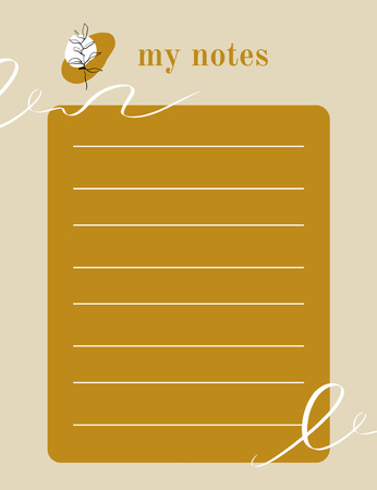 Minimal Personal Planner ruskeana Notepad 107x139mm Design Template