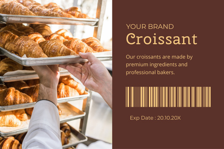 Confecção e venda de croissants Label Modelo de Design