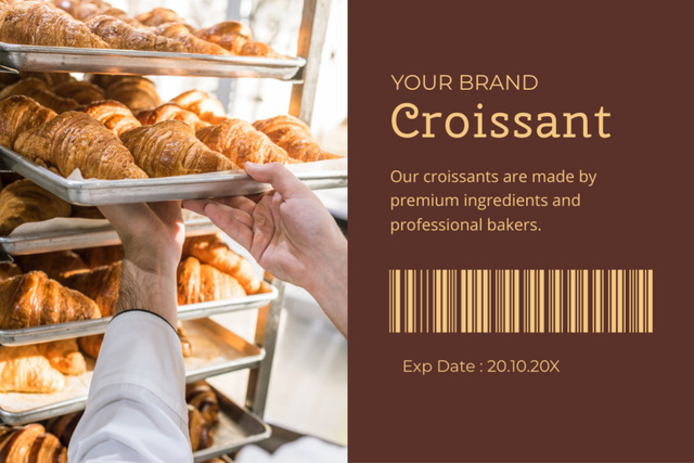 Platilla de diseño Croissant Baking and Selling Label