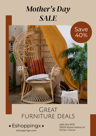 Template di design Furniture Sale on Mother's Day Poster