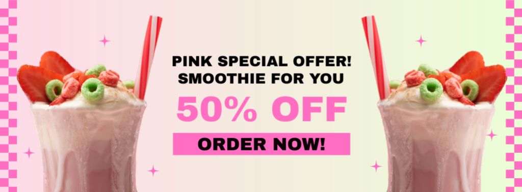 Special Offer of Summer Smoothie Facebook cover Design Template
