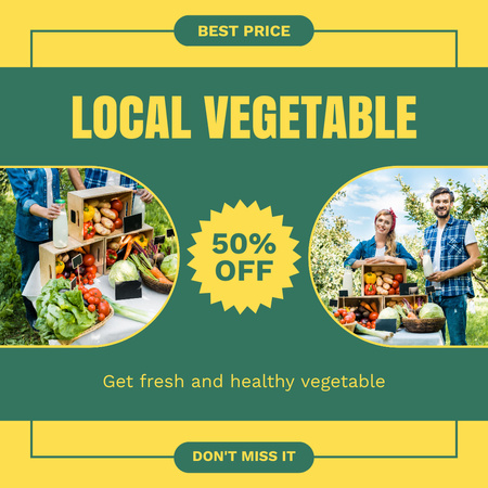 Modèle de visuel Vente au marché de légumes local - Instagram