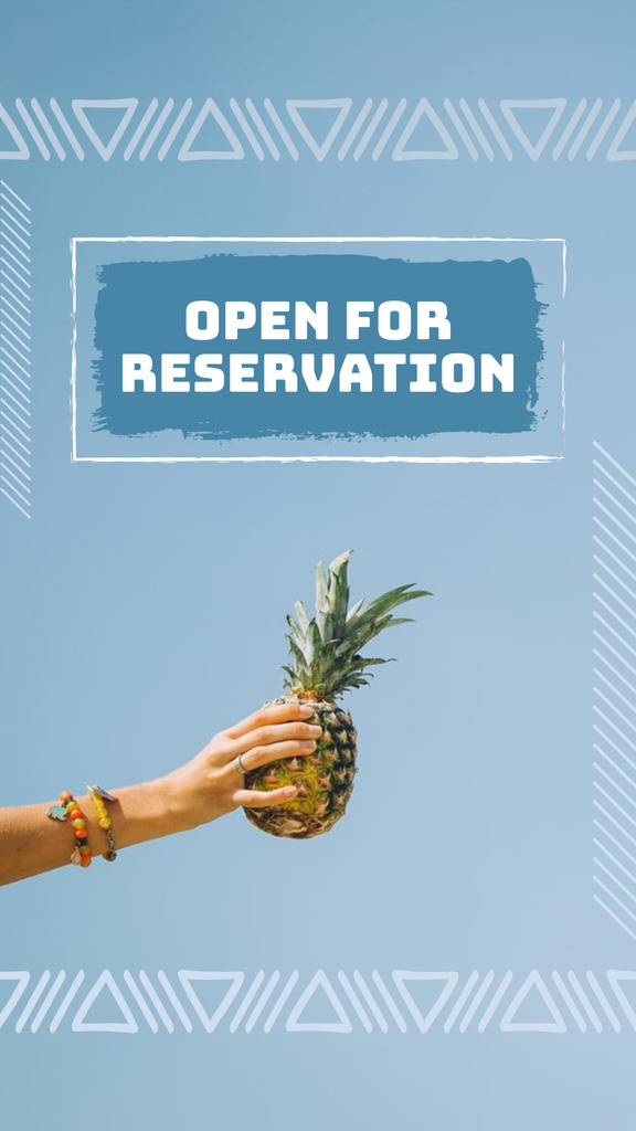 Travel Offer with Pineapple in Hand Instagram Story Modelo de Design