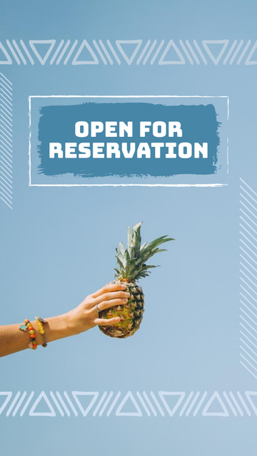 Designvorlage Travel Offer with Pineapple in Hand für Instagram Story