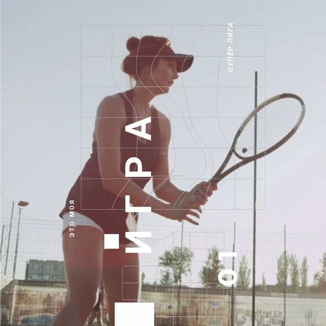 Platilla de diseño Young woman playing tennis Animated Post