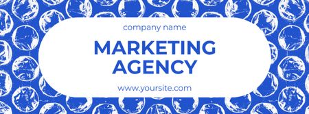 Marketing Agency Services Offer on Blue Facebook cover Design Template