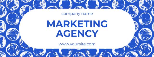 Marketing Agency Services Offer on Blue Facebook cover Modelo de Design