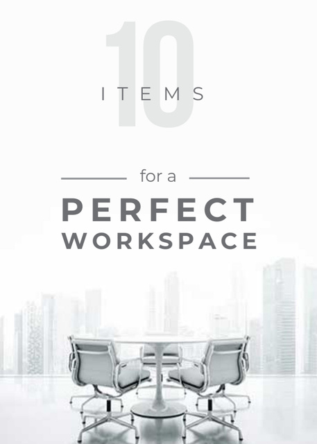 Ontwerpsjabloon van Flayer van Workspace Furniture Guide Office in White