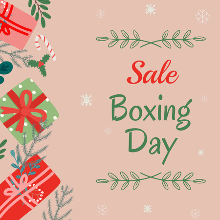 Winter Holiday Boxing Day Sale Instagram Design Template