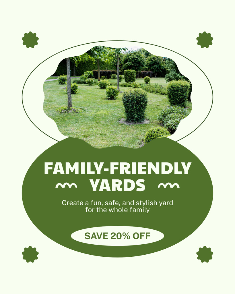 Affordable Service on Family-Friendly Lawns Creation Instagram Post Vertical Tasarım Şablonu