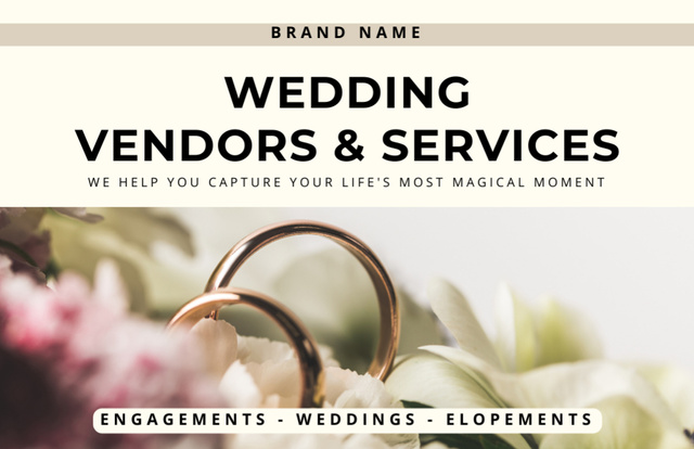 Wedding Vendors and Services Promotion Thank You Card 5.5x8.5in Šablona návrhu