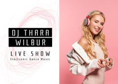 Live Show Announcement with Woman in Headphones