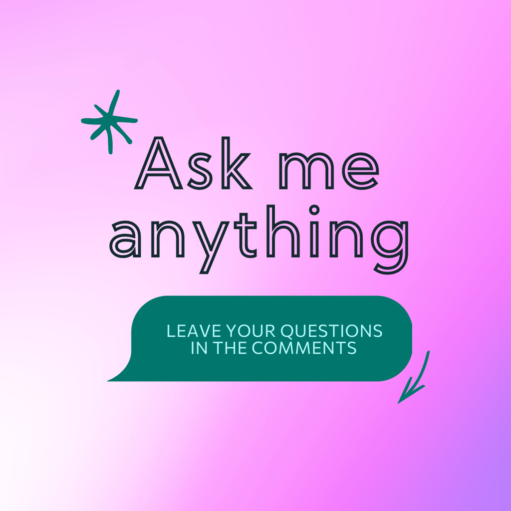 Question Form on Pink Instagram – шаблон для дизайна