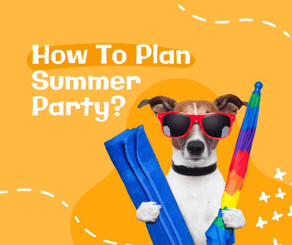 Funny Dog ready Summer Party Facebook – шаблон для дизайна