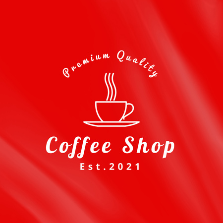 Service Offer Coffee House on Red Logo Design Template