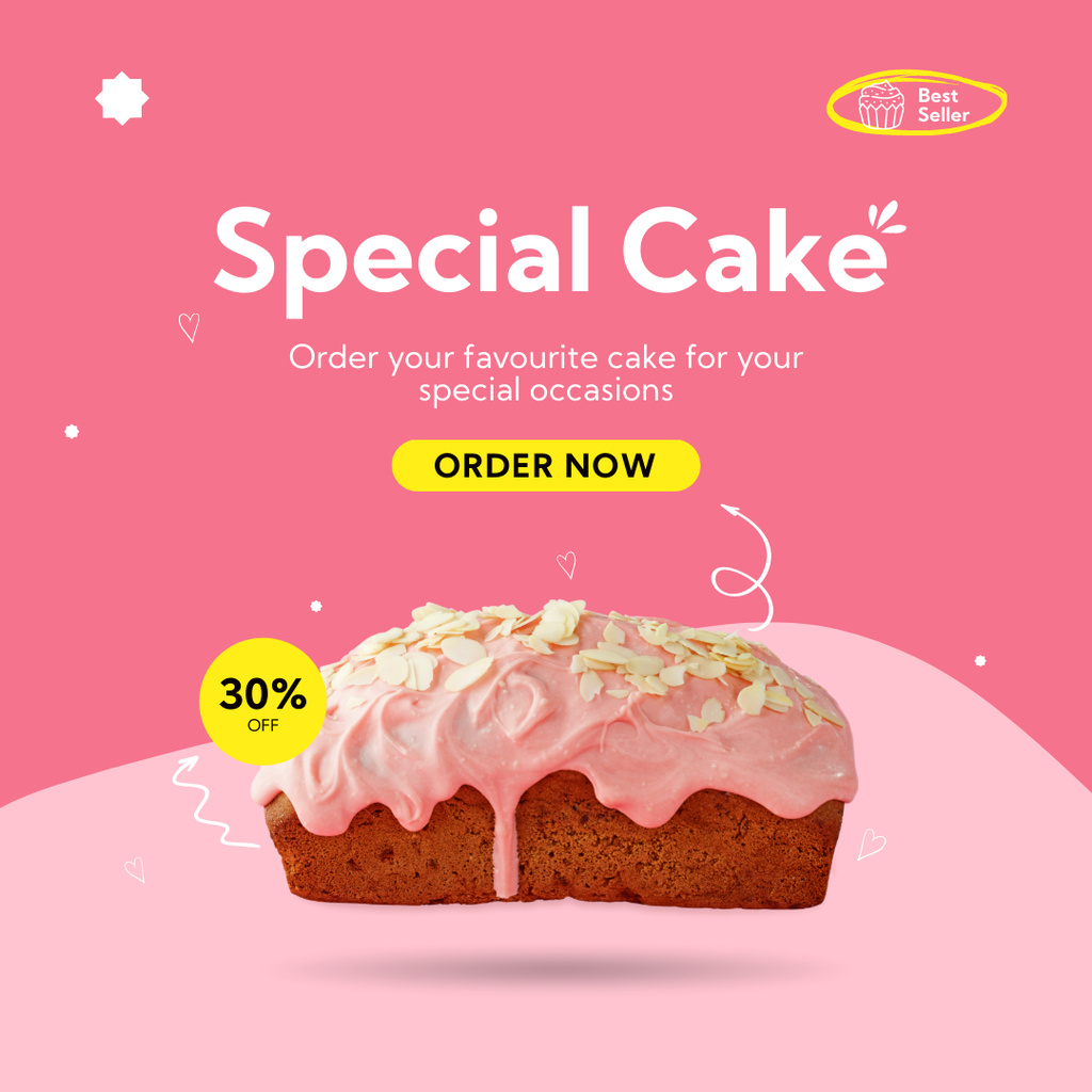 Designvorlage Special Cake Sale Offer for Prominent Occasion für Instagram