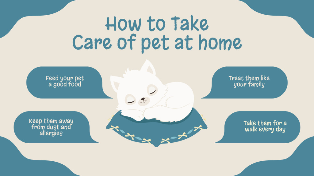 How to Take Care of Pet at Home Mind Mapデザインテンプレート