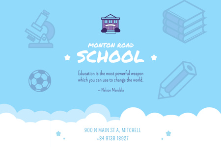 Awesome Promotion of School with Studying Icons And Wisdom Flyer 4x6in Horizontal Design Template