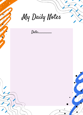 Individual Daily Planner And Organizer with Abstract Doodles Notepad 4x5.5in Design Template
