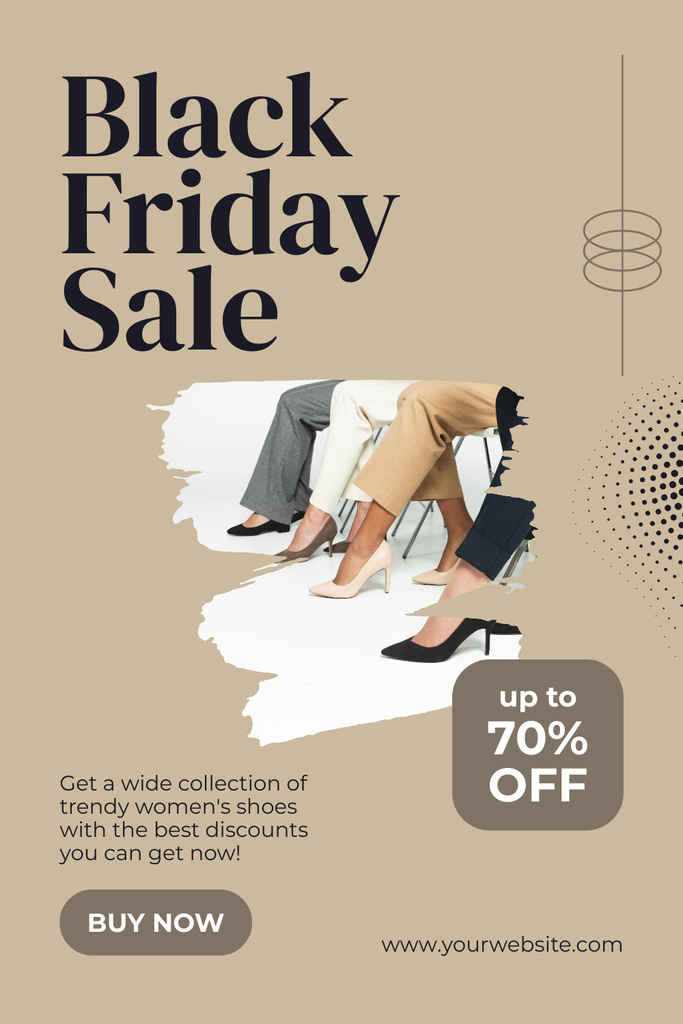 Black Friday Sale of Fashion Shoes for Ladies Pinterest – шаблон для дизайну