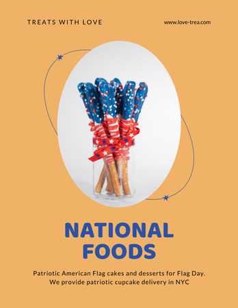 USA Independence Day Desserts Offer Poster 8.5x11in tervezősablon