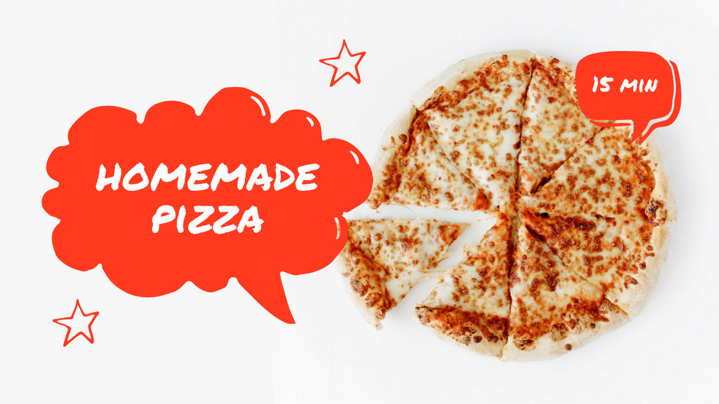 Homemade Pizza recipe Youtube Thumbnail Modelo de Design